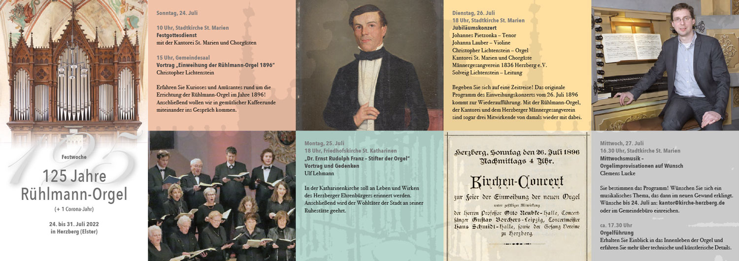 Flyer zur Festwoche 125 Jahre Rühlmann-Orgel